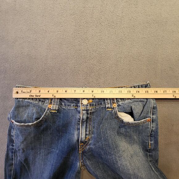 Levi's 525 Jeans Women's 6S Blue Medium Wash Boot Cut Stretch Jeans Distressed - Picture 8 of 11